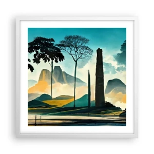 Poster in een witte lijst - Nog hoger en hoger - 50x50 cm