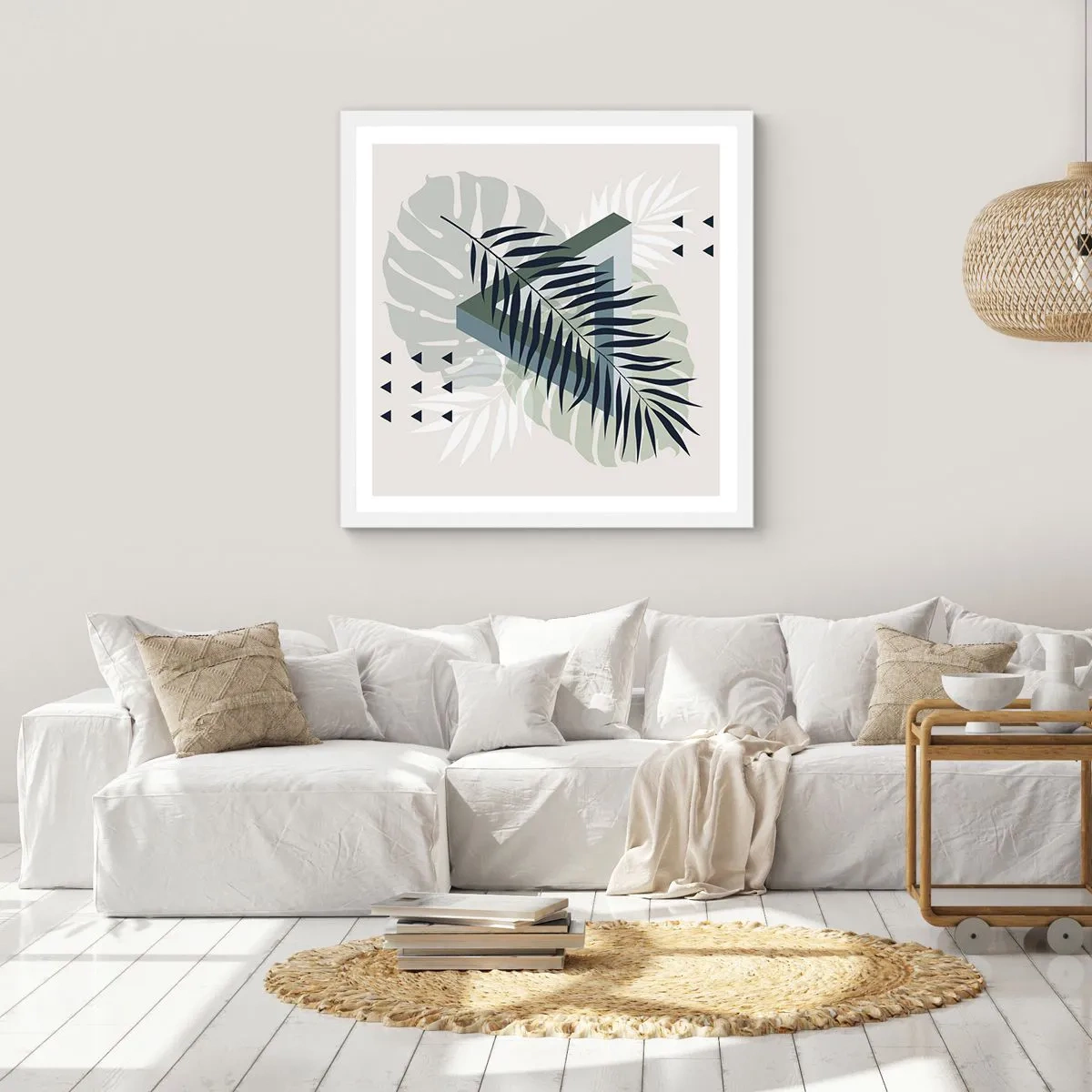 Poster in een witte lijst - Natuur en geometrie - twee orden? - 40x40 cm