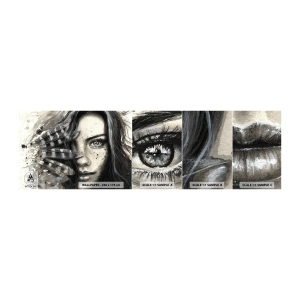 Fotobehang Monster Zelfklevend Deluxe Sticker - Wilde schoonheid - Vrouw, Vogelveren, Grafisch - 100x30 cm