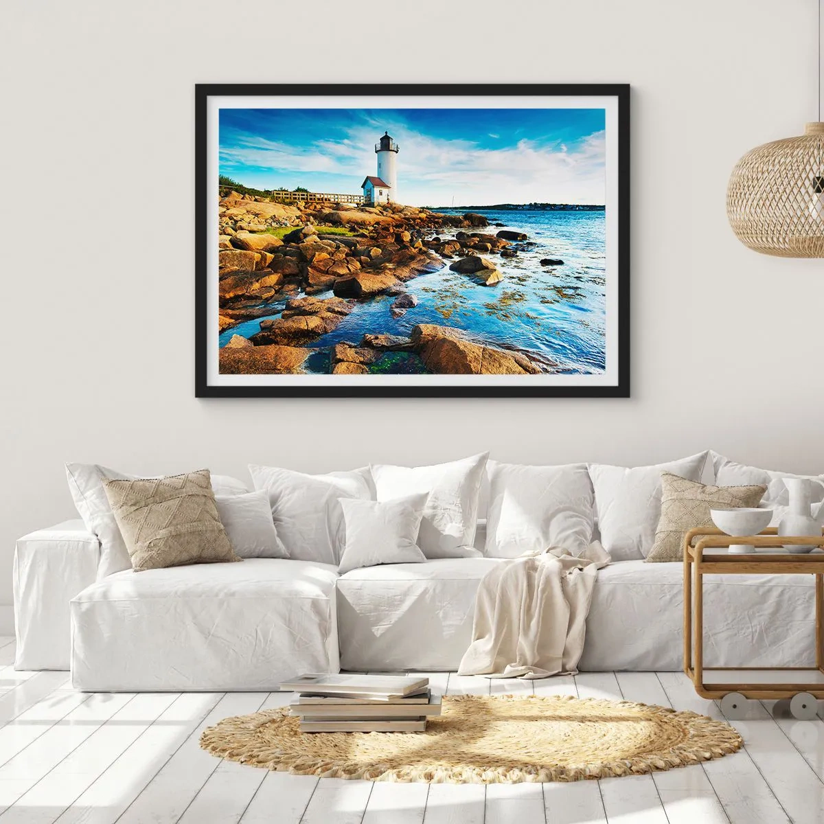 Poster in een zwarte lijst - Kom blij terug, ik wacht - 91x61 cm