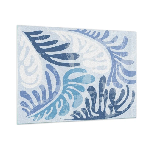 Schilderen op glas - Blauwe varens - 100x70 cm