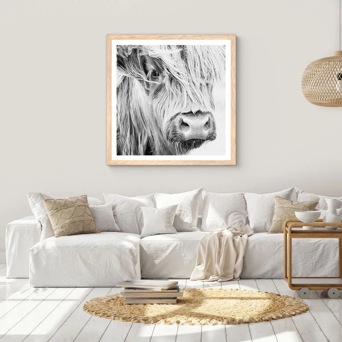 Een poster in een licht eiken lijst - Schotse wildheid - 40x40 cm