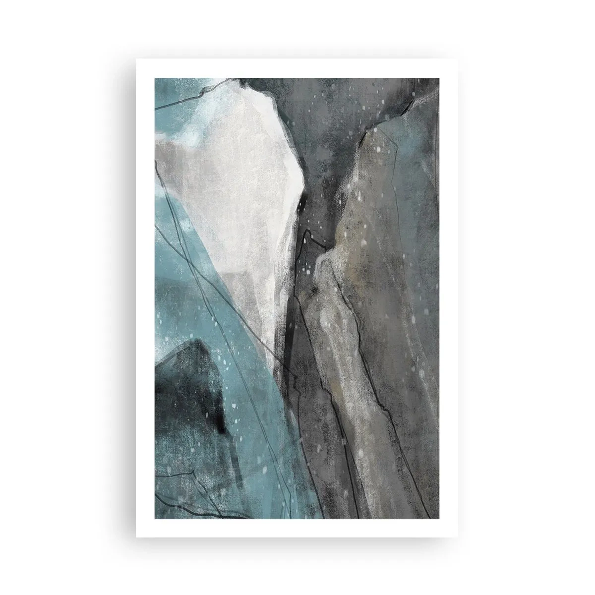 Poster - Abstractie: rotsen en ijs - 61x91 cm