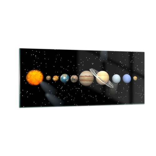 Schilderen op glas - En de planeten razen, razen... - 100x40 cm