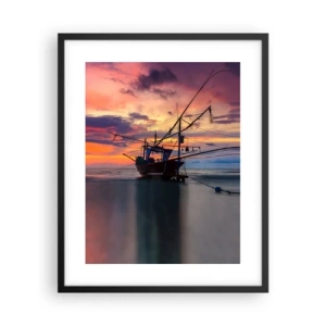 Poster in een zwarte lijst - Exotische avond - 40x50 cm