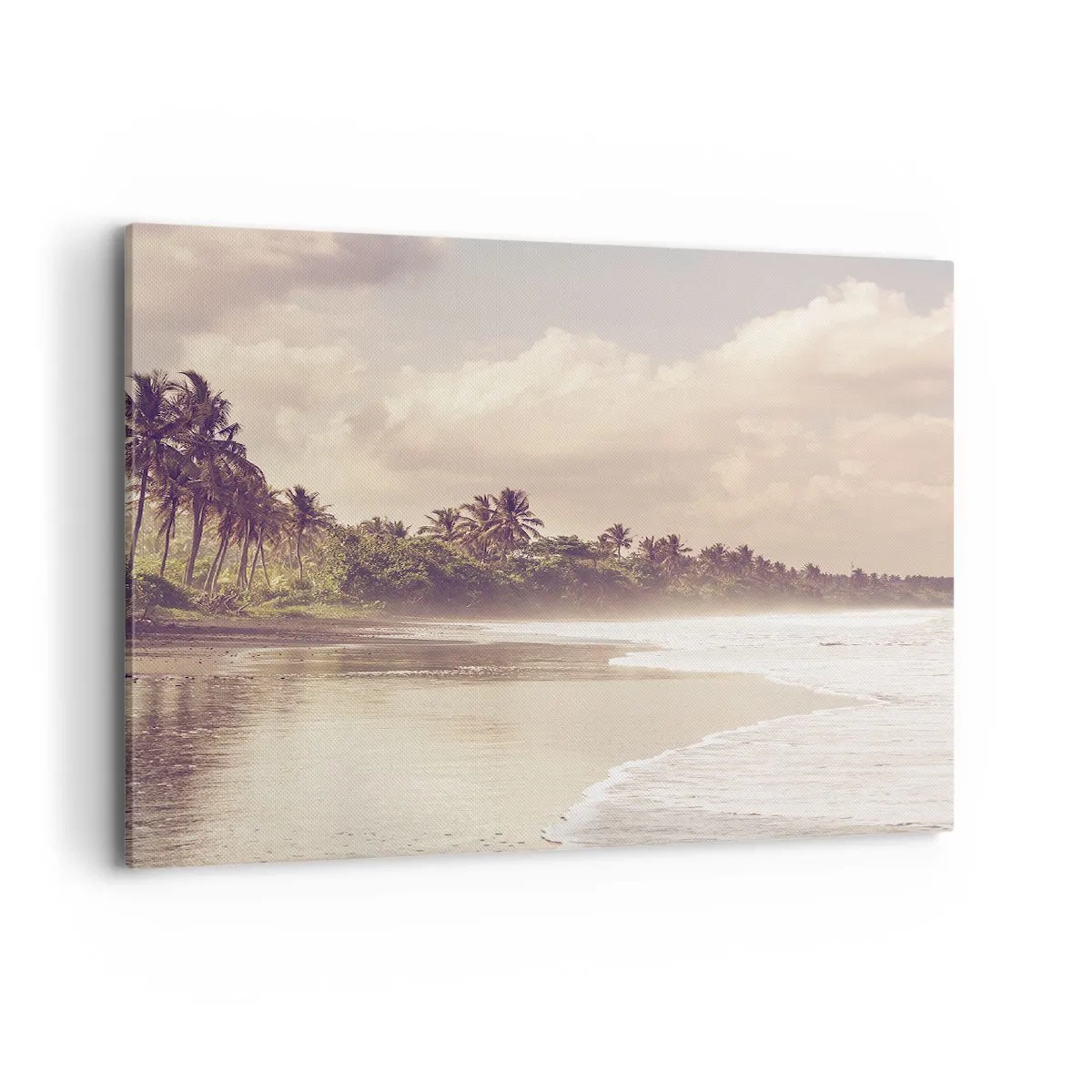 Schilderen op canvas - De streling van de golven - 100x70 cm