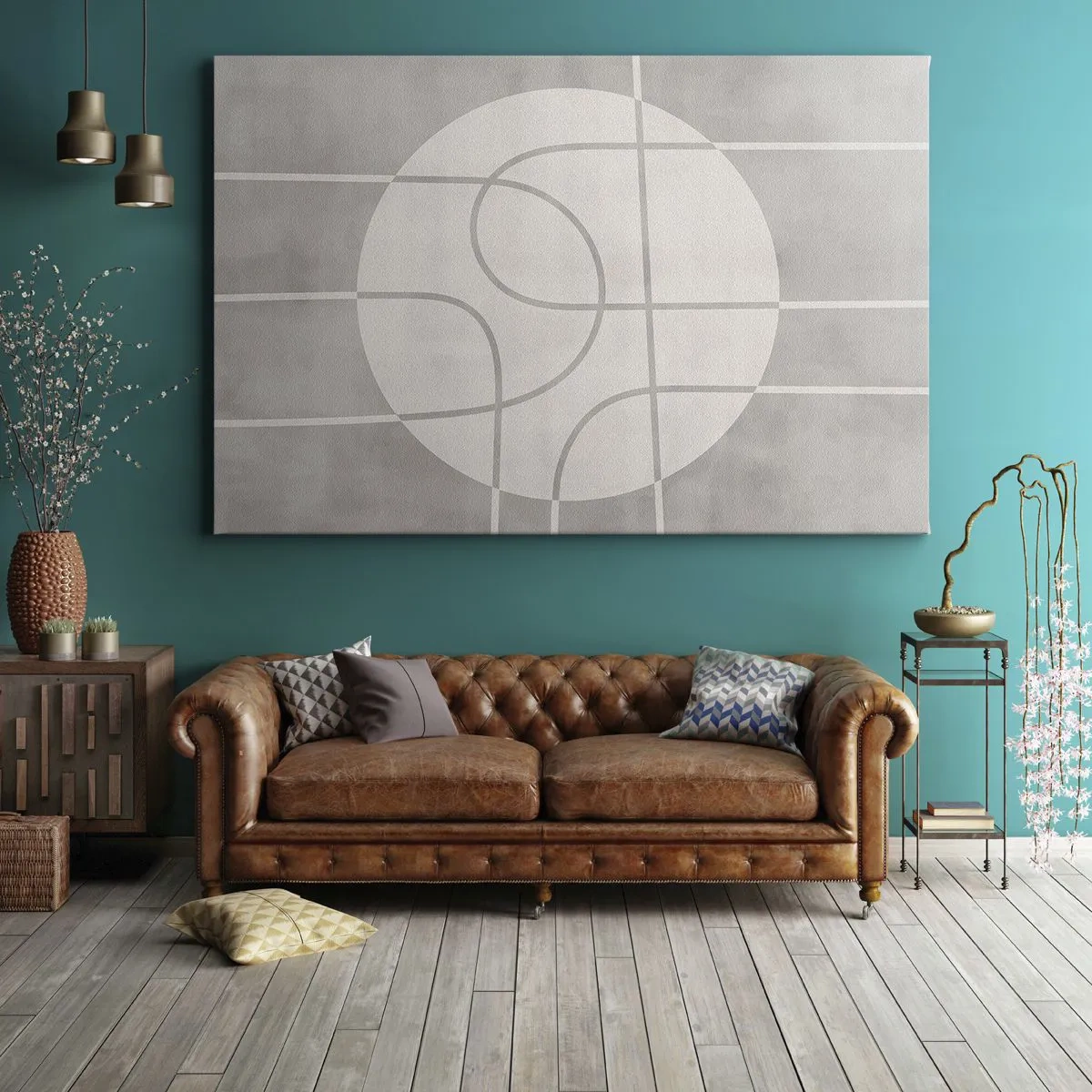 Schilderen op canvas - Rond en rechtdoor - 100x70 cm