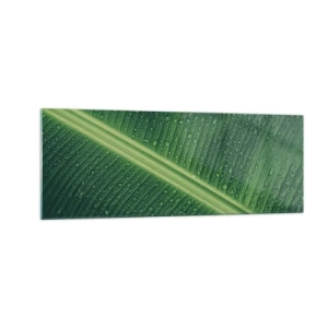 Schilderen op glas - De structuur van groen - 140x50 cm
