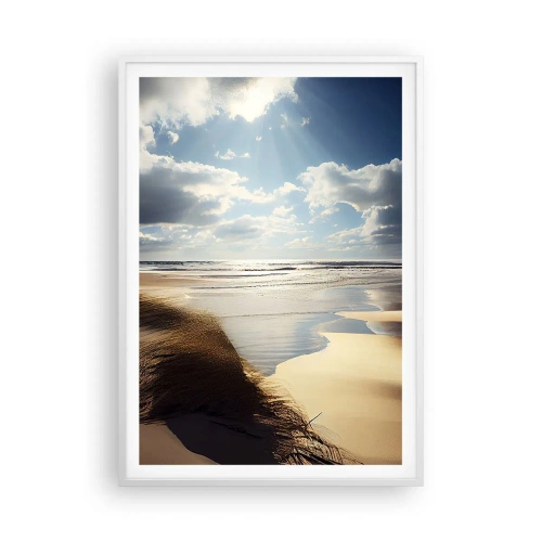 Poster in een witte lijst - Strand, wild strand - 70x100 cm