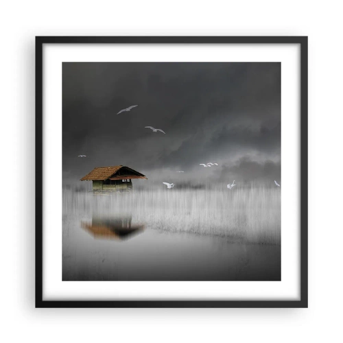 Poster in een zwarte lijst - Beschutting tegen regen - 50x50 cm