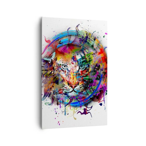 Schilderen op canvas - Het schuilt achter een regenboogsluier - 80x120 cm