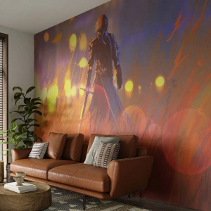 Fotobehang Standard Eco - Dolende ridder - Abstractie, Fantasie, Strijder - 250x175 cm