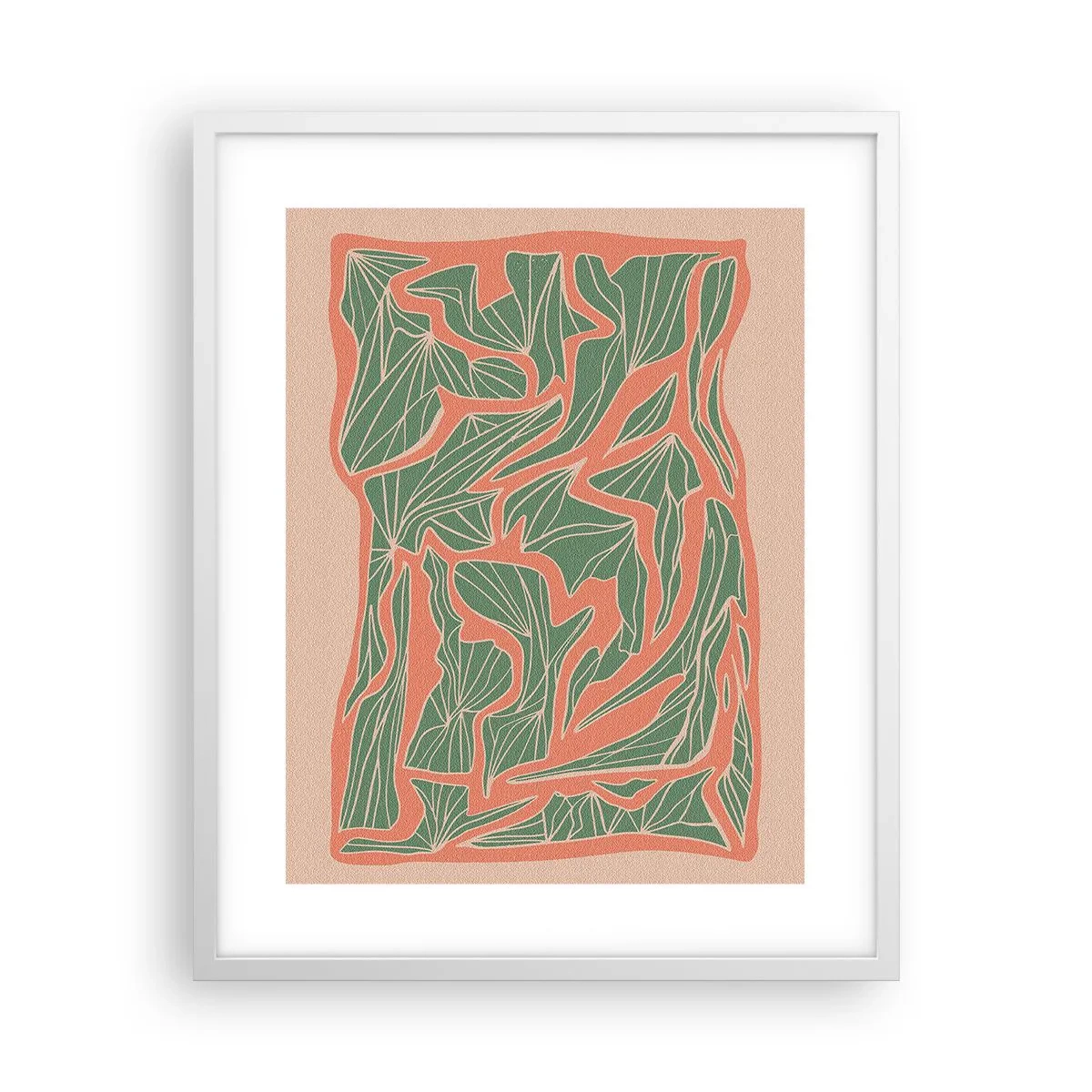 Poster in een witte lijst - De strijd tussen koraal en groen - 40x50 cm