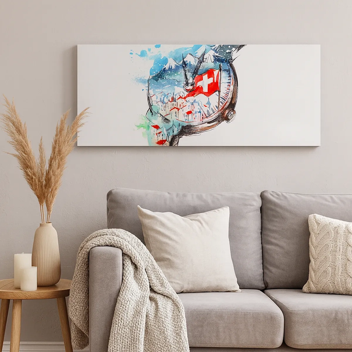 Schilderen op canvas - De geest van Zwitserland - 30x30 cm