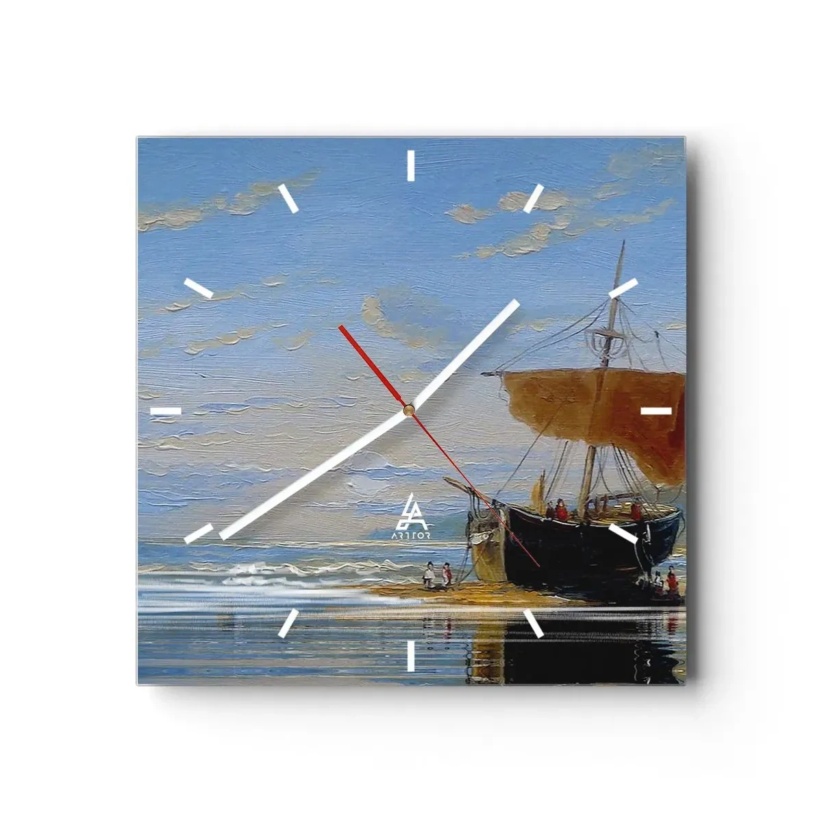 Wandklok - Klok - Water, bodem, lucht - 40x40 cm