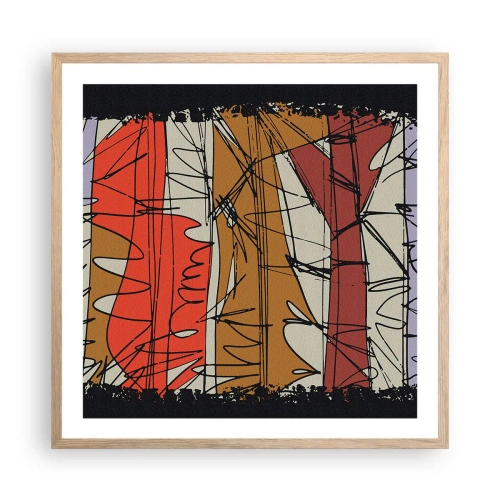 Een poster in een licht eiken lijst - Spontane compositie - 60x60 cm