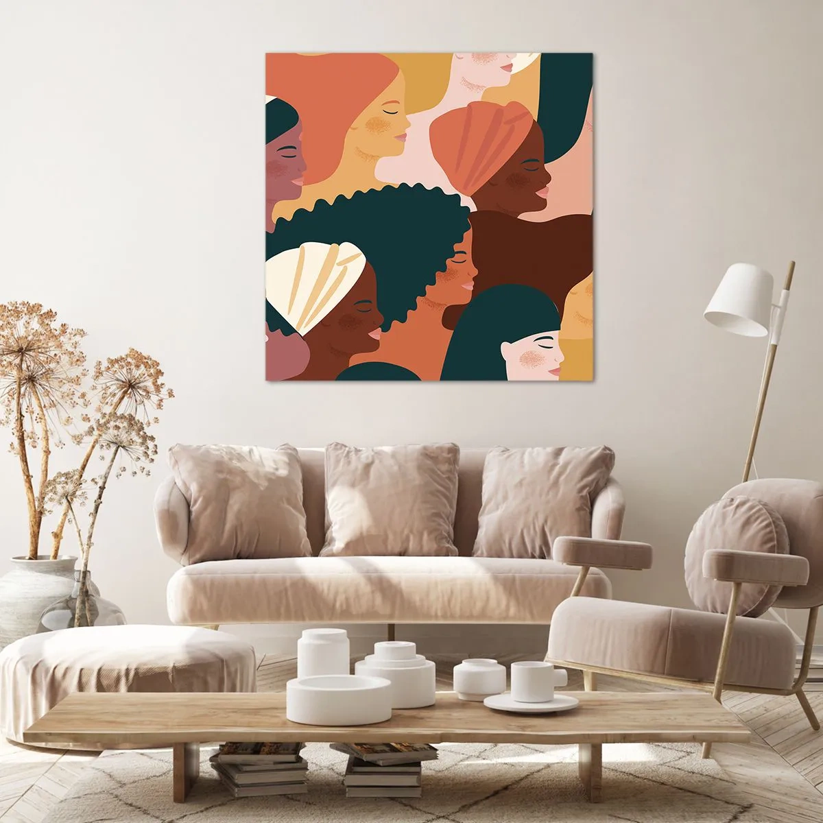 Schilderen op canvas - Alleen vrouwelijkheid - 30x30 cm