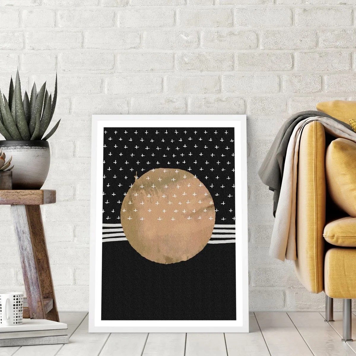 Poster in een witte lijst - Samenstelling: galaxy-vlag - 30x40 cm