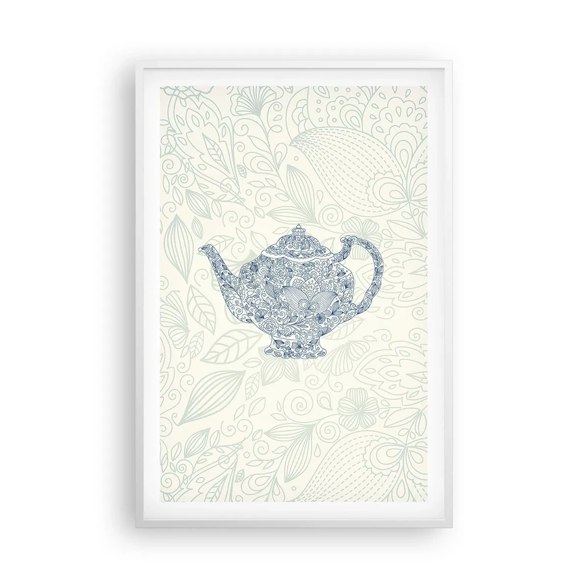 Poster in een witte lijst - De charme van thee - 61x91 cm