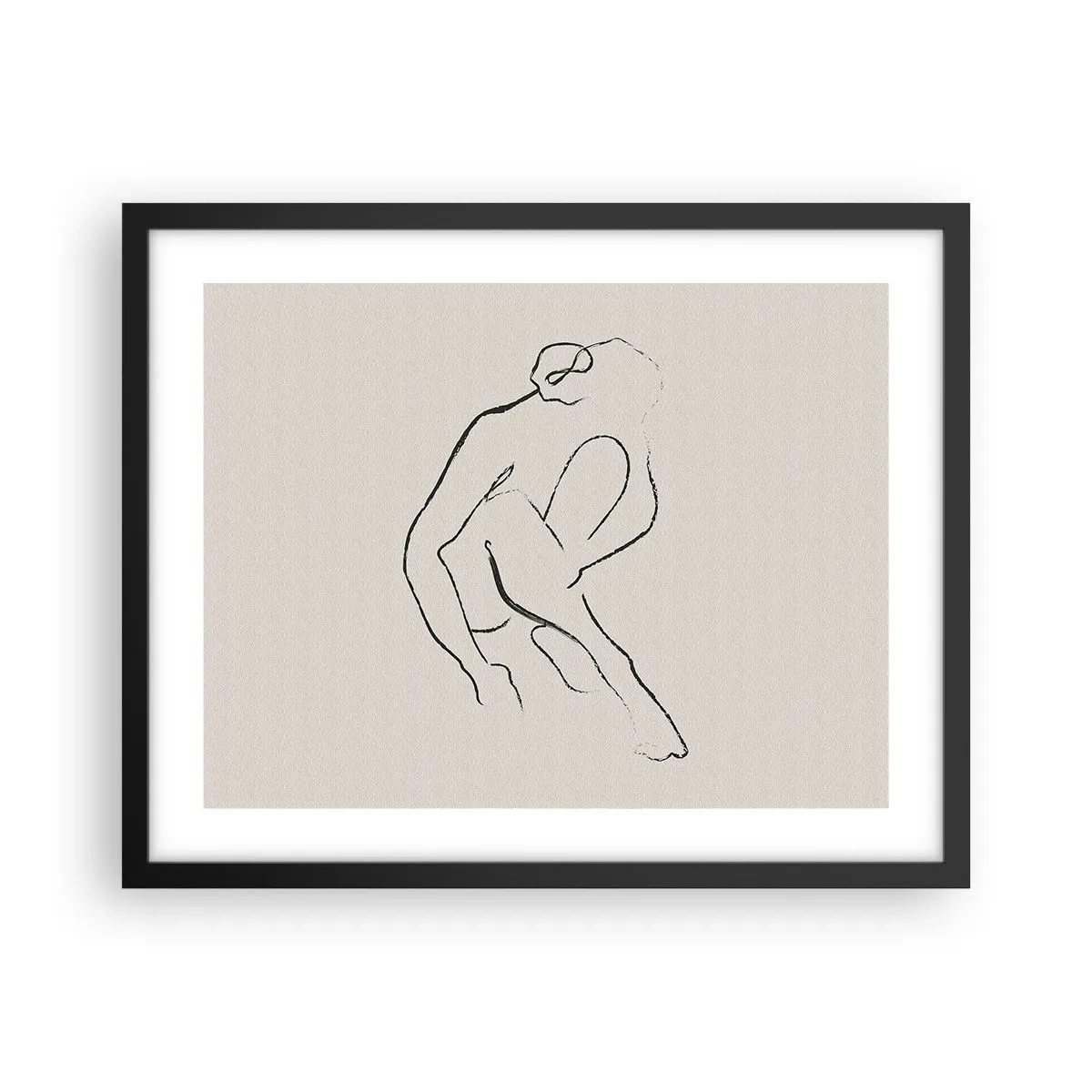 Poster in een zwarte lijst - Intieme schets - 50x40 cm