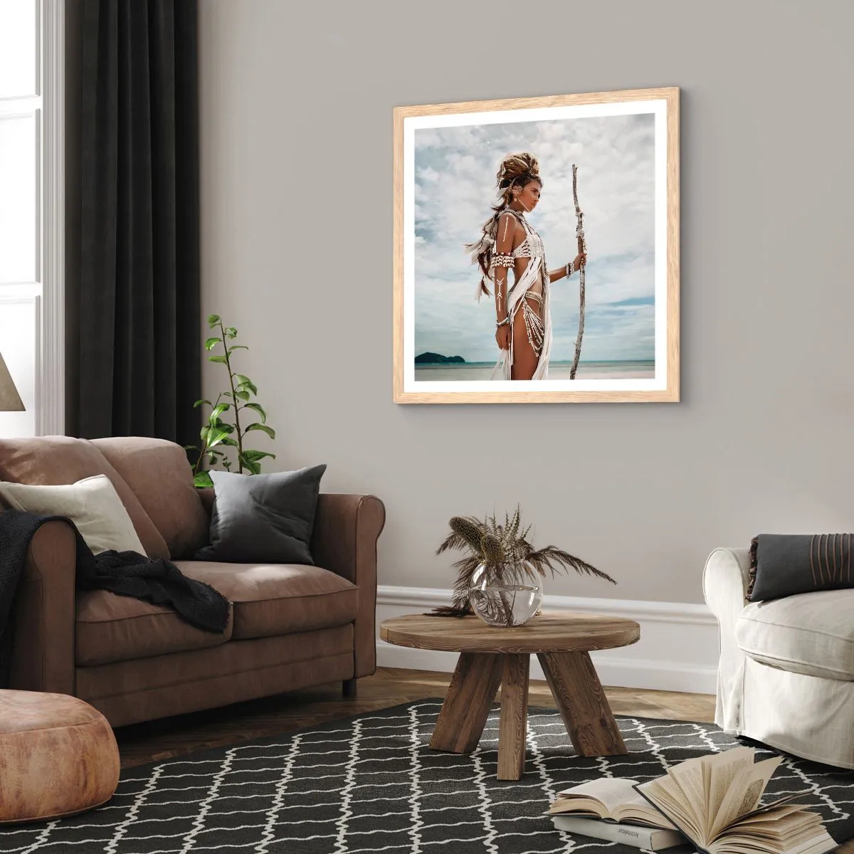 Een poster in een licht eiken lijst - Koningin van de tropen - 60x60 cm