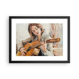 Poster in een zwarte lijst - Concerto voor gitaar en een meisjeshart - 40x30 cm