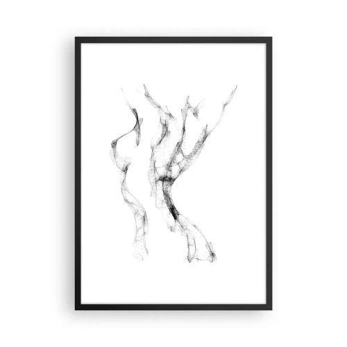 Poster in een zwarte lijst - Abstracte compositie in zwart-wit minimalisme - 50x70cm - Mooi en sterk - Moderne wanddecoratie voor woonkamer en slaapkamer ARTTOR