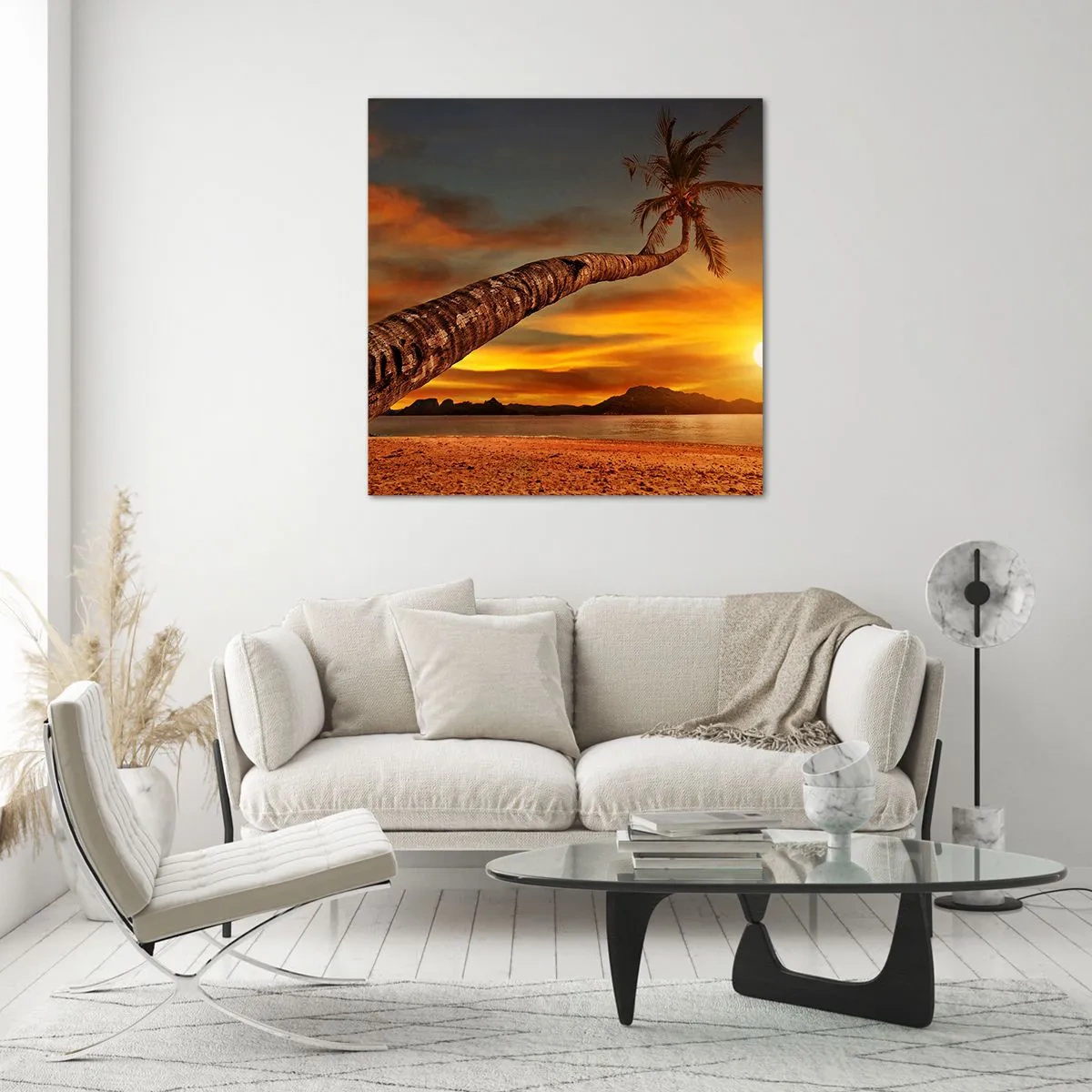 Schilderen op glas - Exotische vakantie, Caribisch avontuur - 70x70 cm