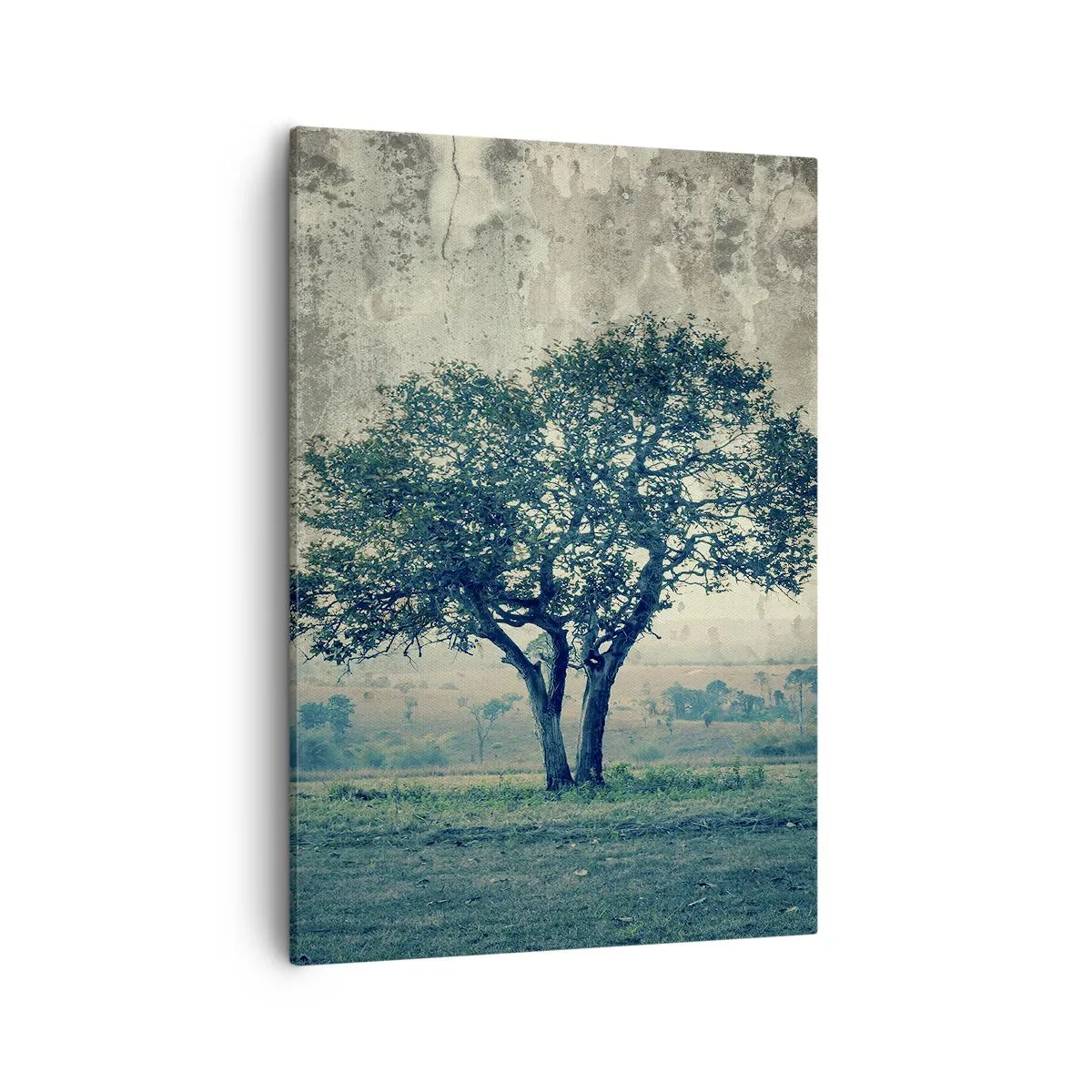 Schilderen op canvas - Een appelboom op een blauw veld? - 50x70 cm