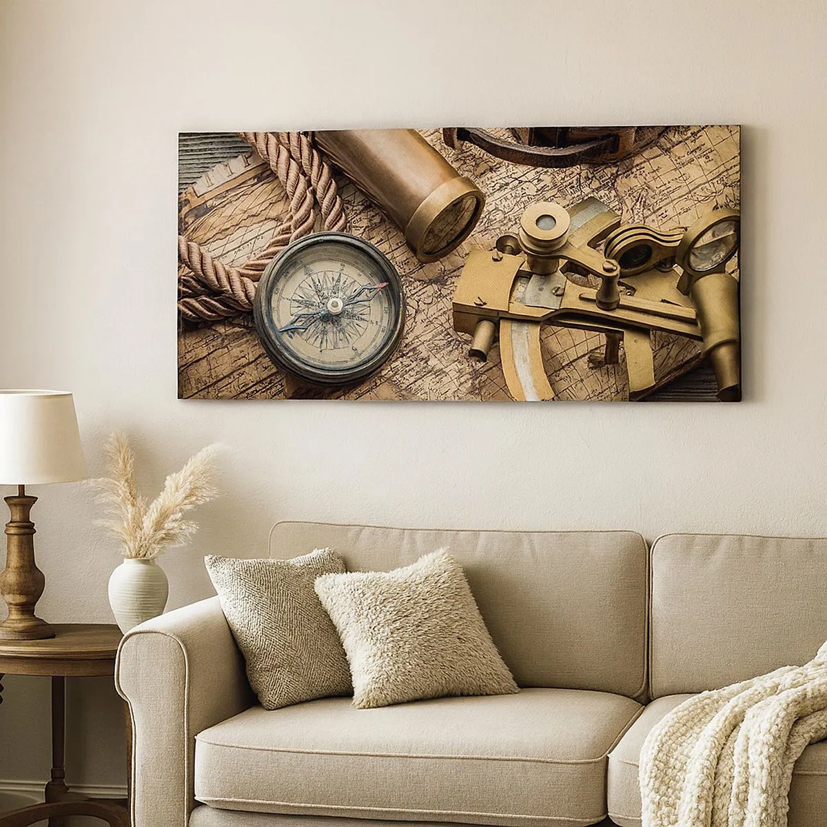 Schilderen op canvas - Zet koers - 100x40 cm