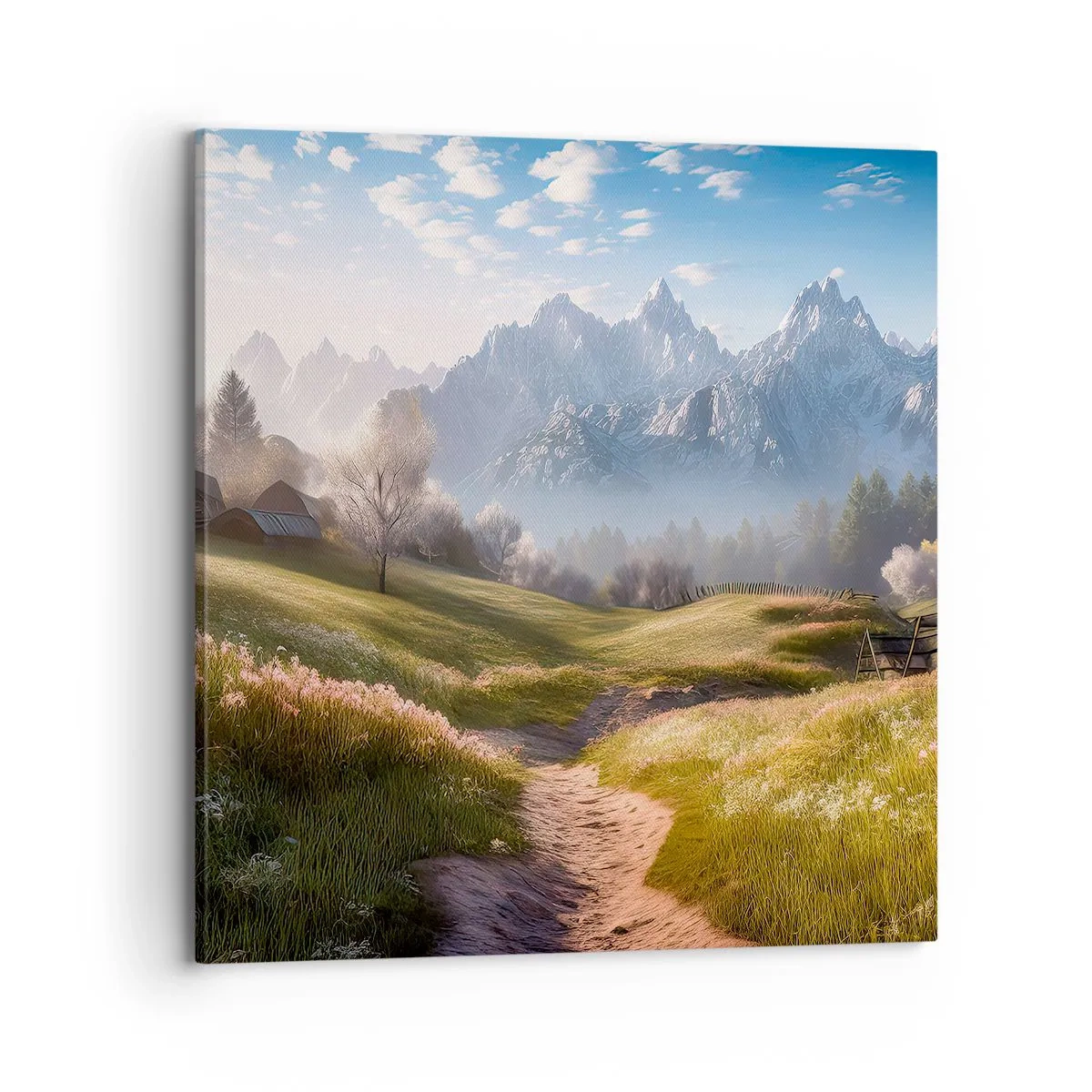 Schilderen op canvas - Idyllische vallei - 70x70 cm