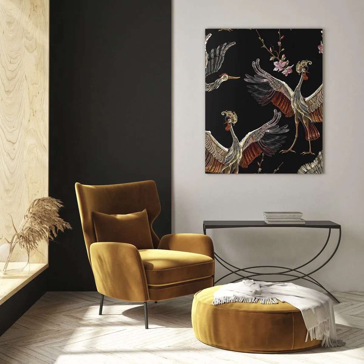 Schilderen op glas - Een sprookjesvogel - 70x100 cm