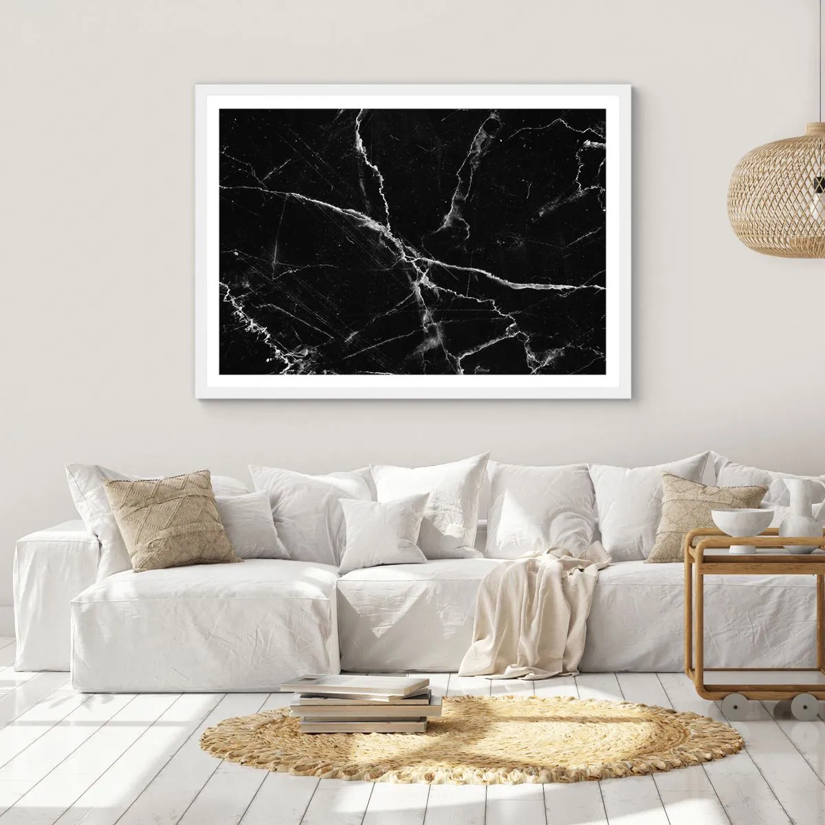 Poster in een witte lijst - Het geheime leven van steen - 91x61 cm