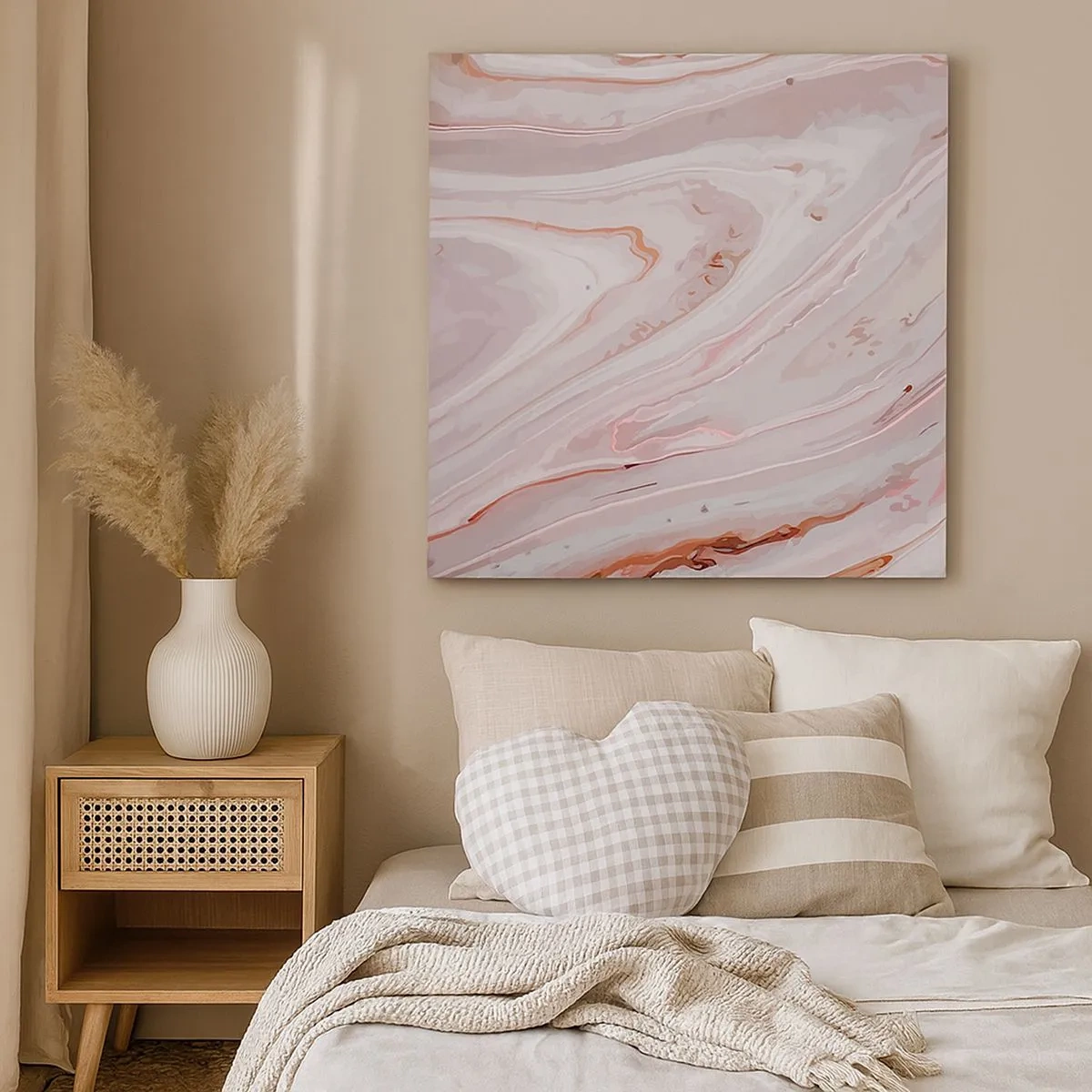 Schilderen op canvas - Roze vloeistof - 30x30 cm