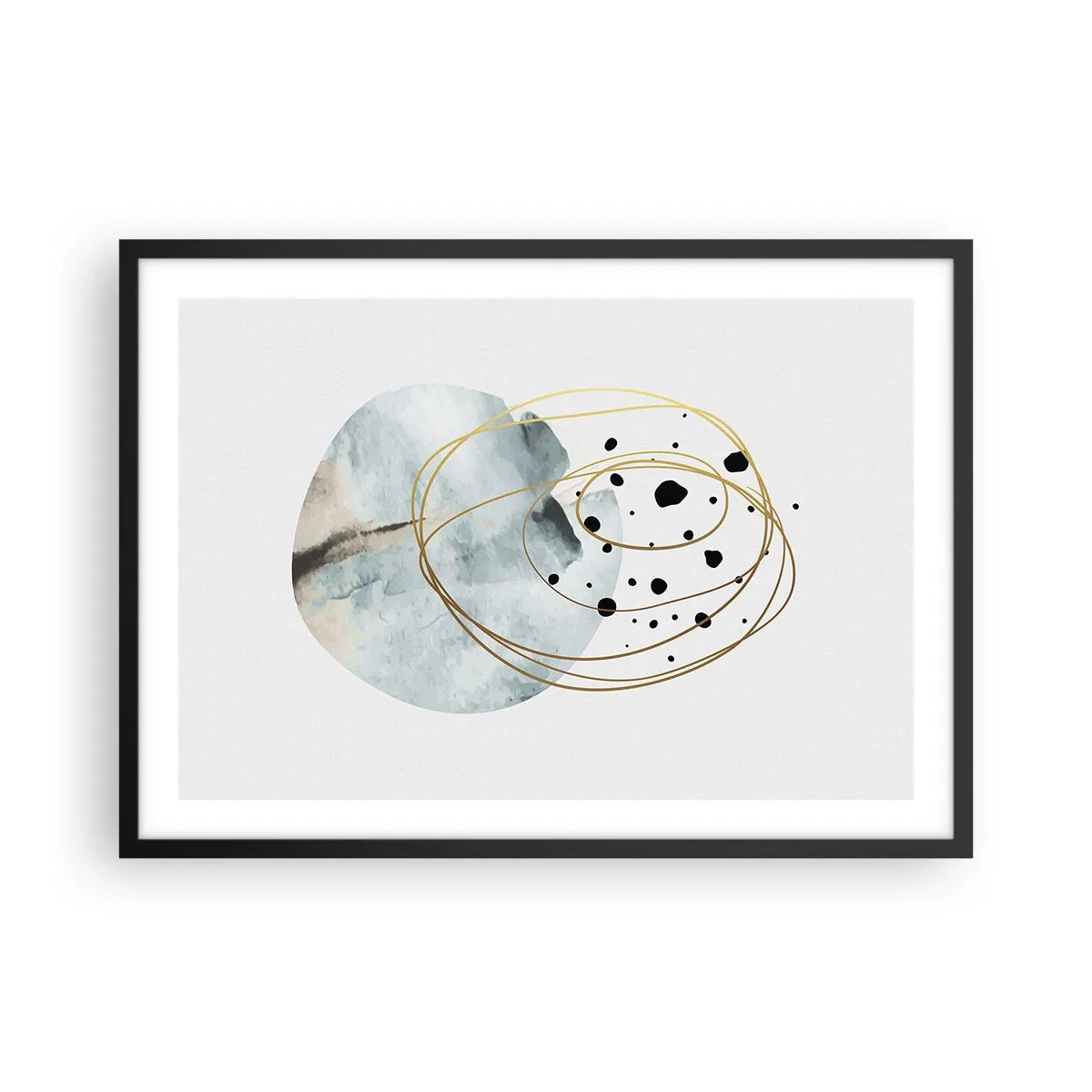 Poster in een zwarte lijst - Omarmd door de ruimte - 70x50 cm