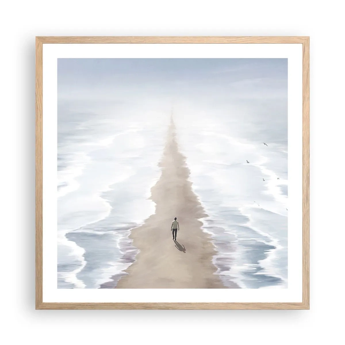 Een poster in een licht eiken lijst - Een gouden toekomst - 60x60 cm