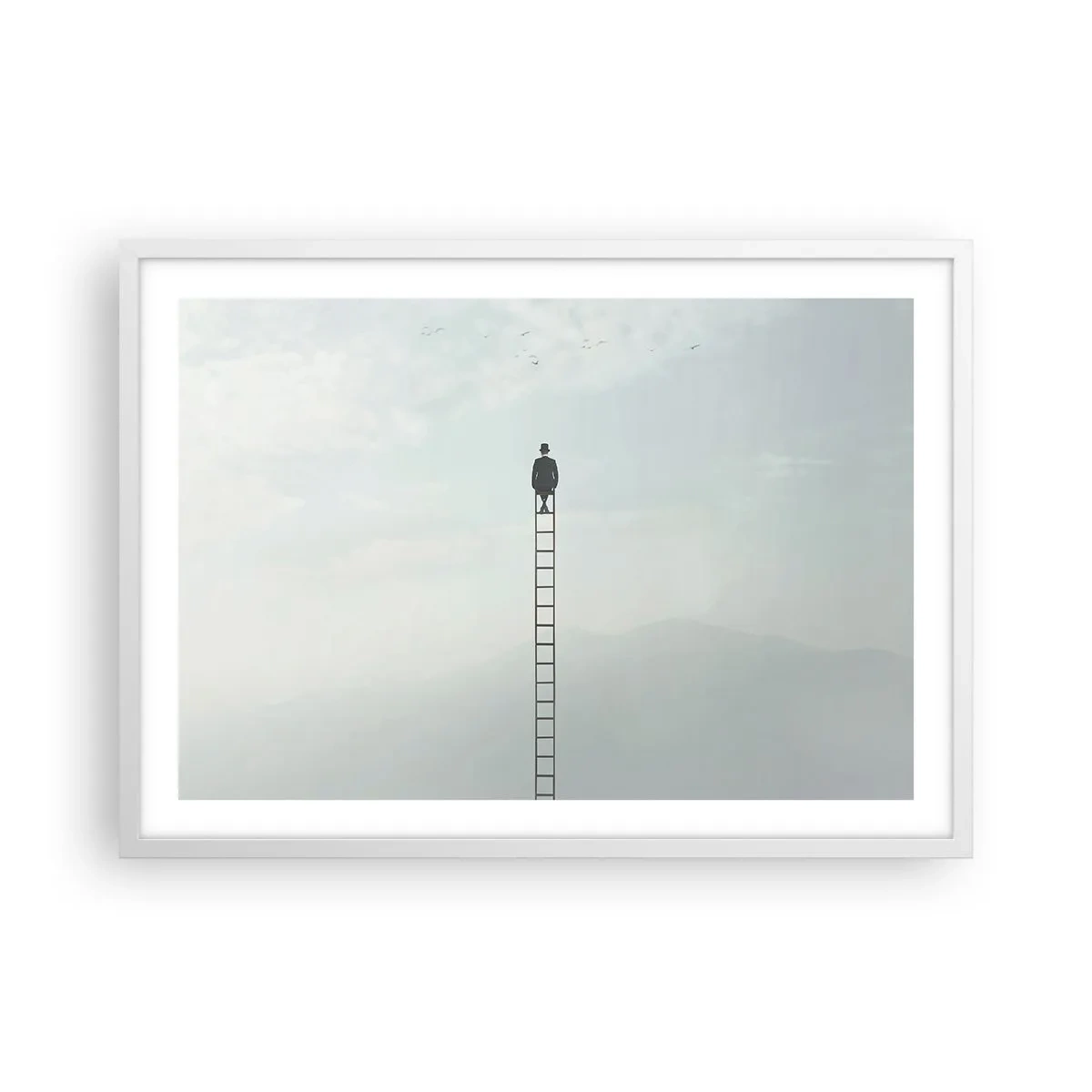 Poster in een witte lijst - Stap verder op! - 70x50 cm