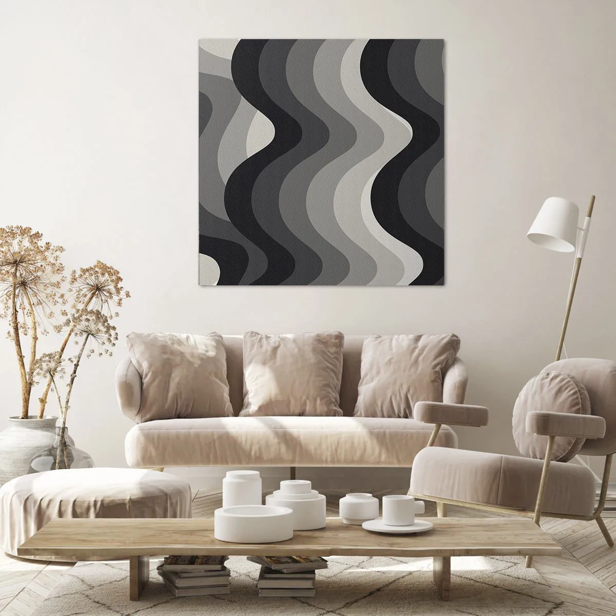 Schilderen op canvas - Golf na golf - 60x60 cm