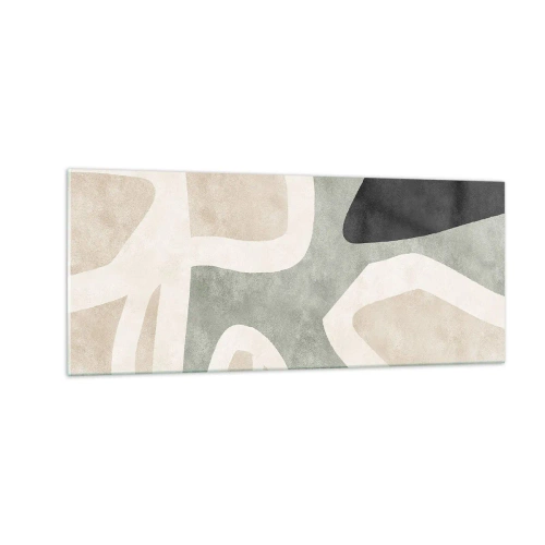 Schilderen op glas - Compositie met een zwart motief - 100x40 cm