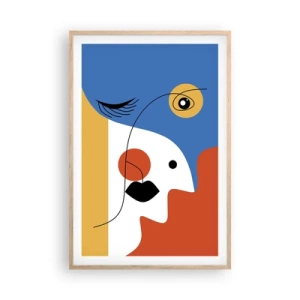 Een poster in een licht eiken lijst - Gedeconstrueerd portret - 61x91 cm