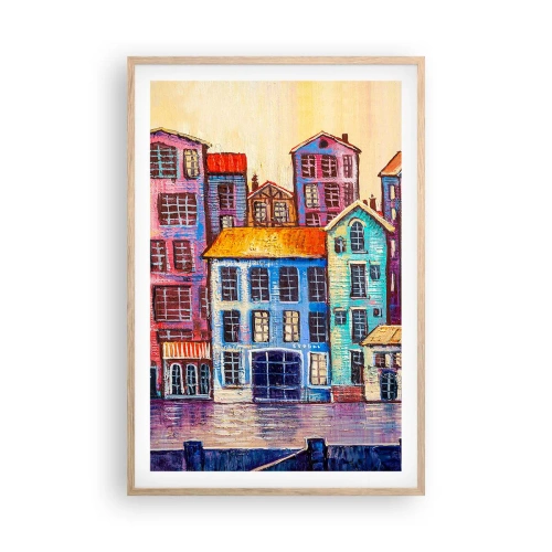 Een poster in een licht eiken lijst - Een stad als uit een sprookje - 61x91 cm