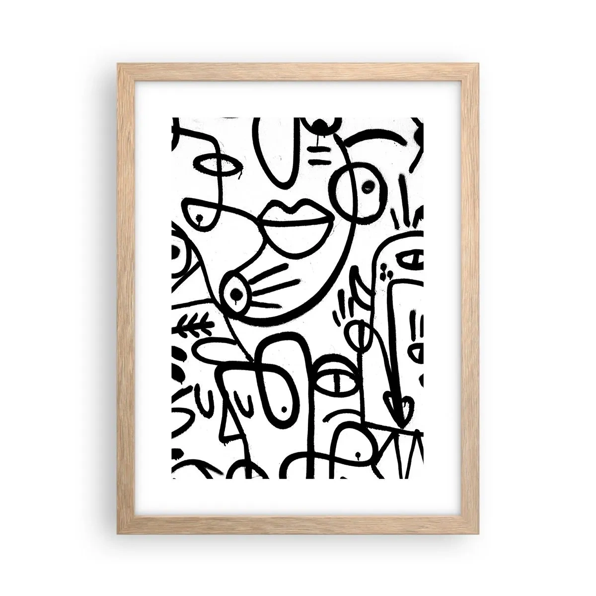 Een poster in een licht eiken lijst - Gezichten en luchtspiegelingen - 30x40 cm