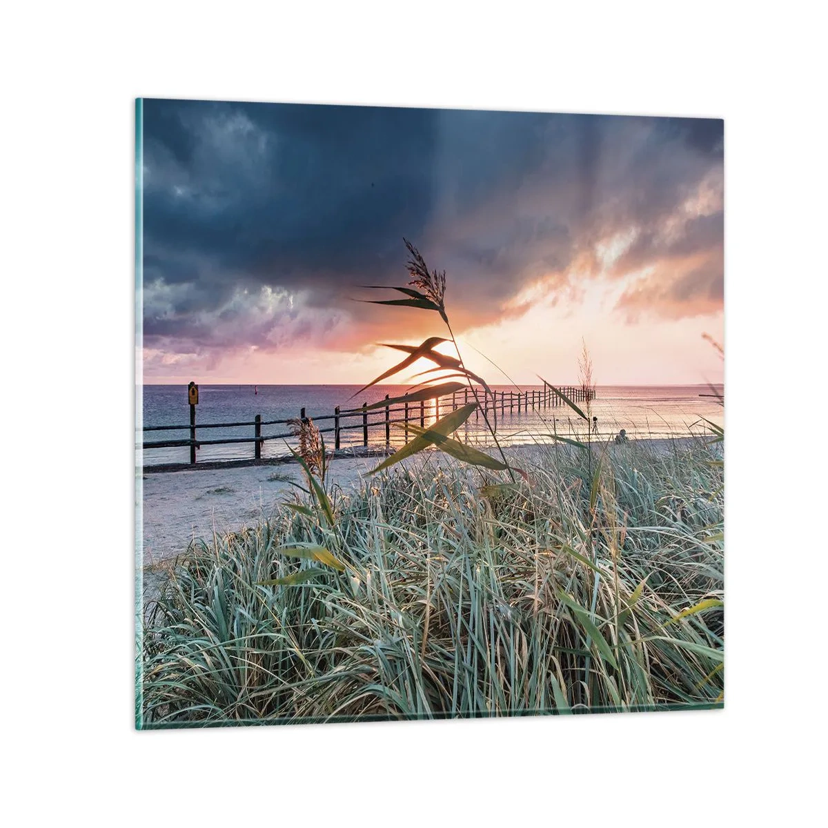 Schilderen op glas - Het gaat niet met de wind mee - 30x30 cm