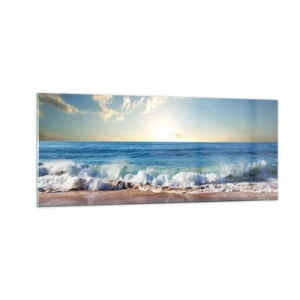 Schilderen op glas - Beweging en stilte tegelijk - 100x40 cm