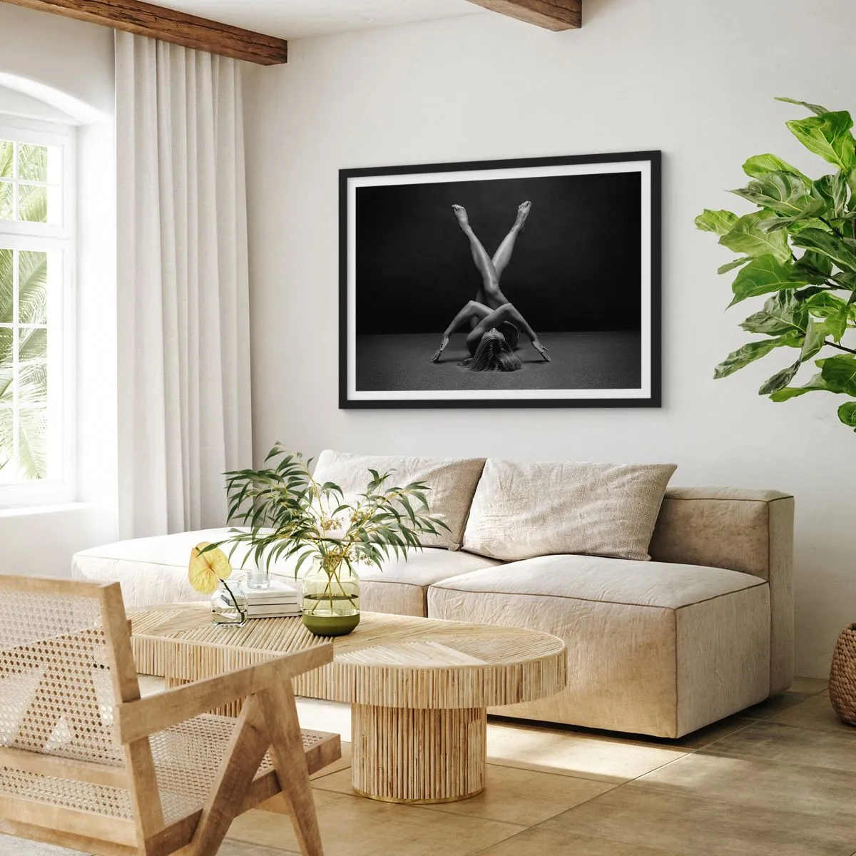 Poster in een zwarte lijst - De geometrie van naaktheid - 100x70 cm