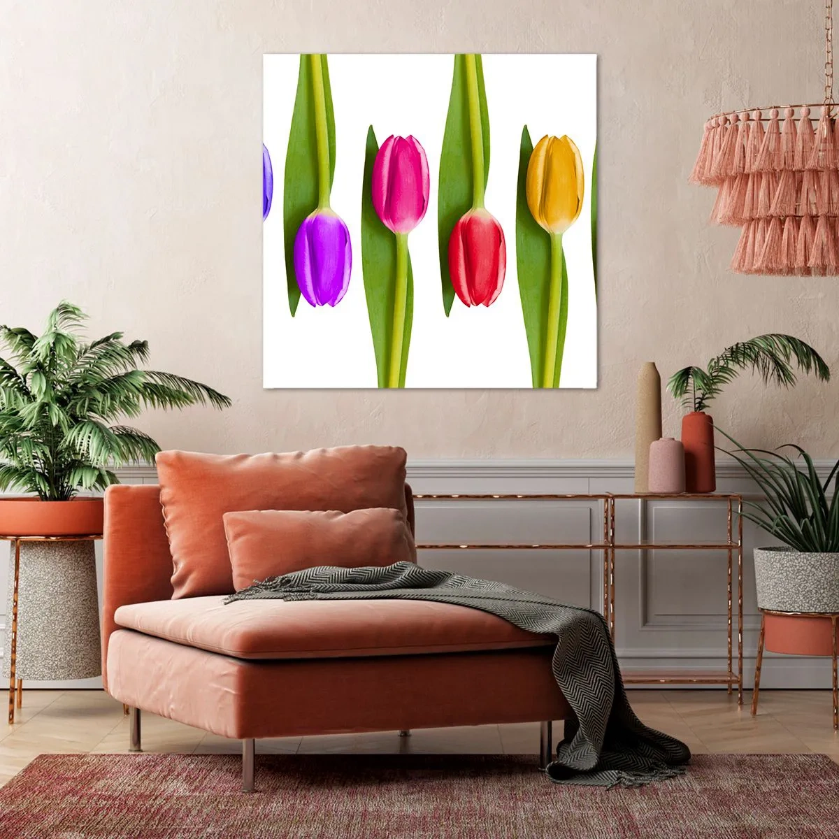 Schilderen op canvas - Regenboog compositie - 50x50 cm