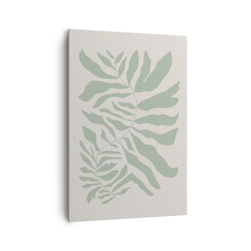 Schilderen op canvas - Smaragdgroene tak - 70x100 cm