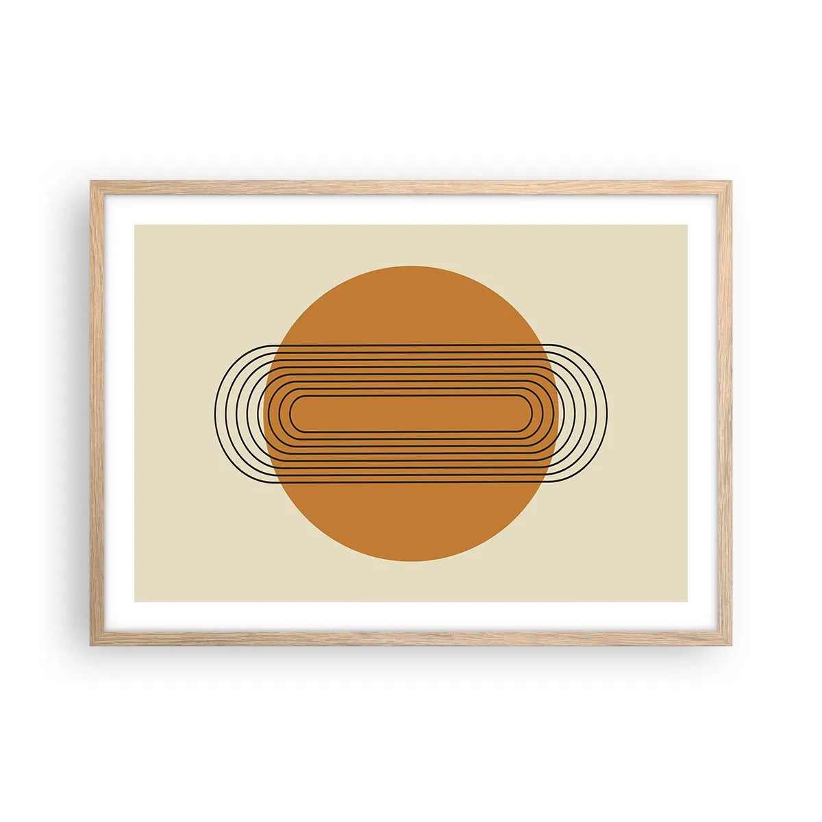 Een poster in een licht eiken lijst - Perfect plan - 70x50 cm