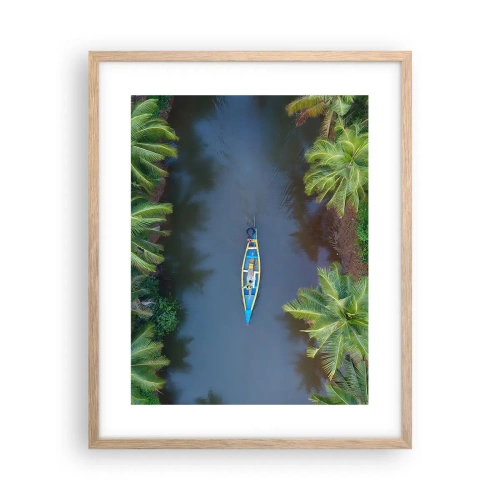 Een poster in een licht eiken lijst - Op een tropisch parcours - 40x50 cm