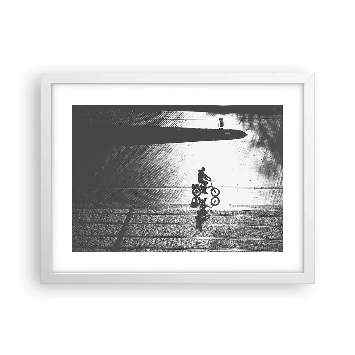 Poster in een witte lijst - Voor mij, door de stad - 40x30 cm